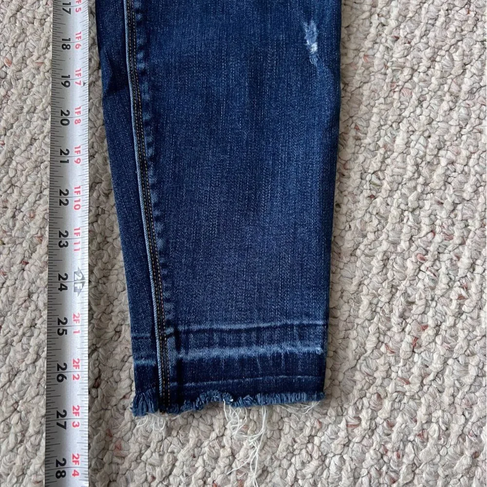 SPANX Distressed Ankle Skinny Jeans‎ in Medium Wash